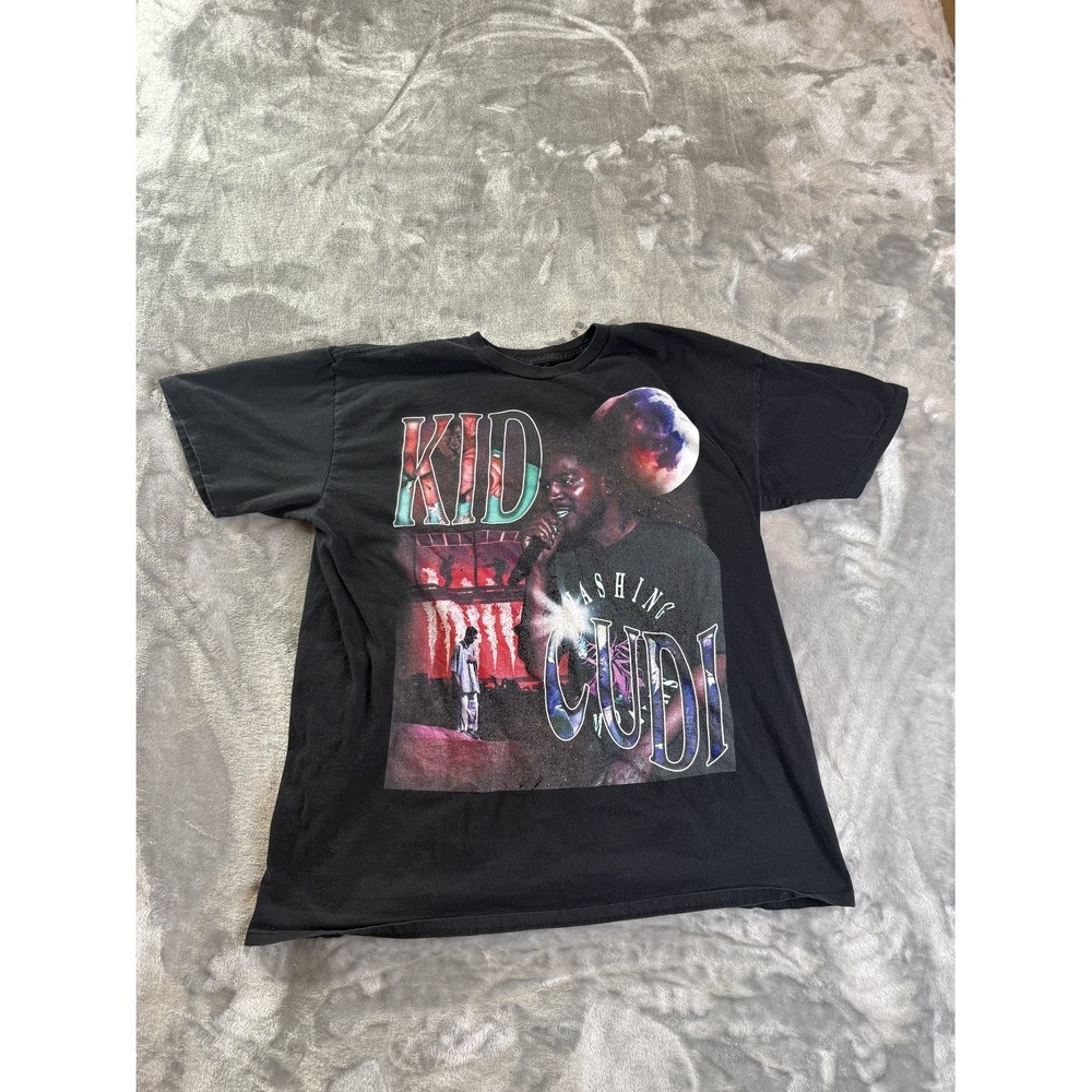 Vintage Kid‎ Cudi Insano World Tour Moon Man Graphic T-Shirt Black Cotton Men's